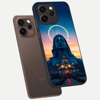 Eternal Shiva Aura phone case For Oppo Reno 15 Pro showing premium glass back cover with detailed artwork