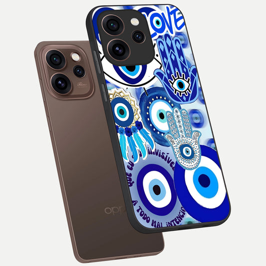  Evil Eyes Dream phone case For Oppo Reno 15 Pro showing premium glass back cover with detailed artwork