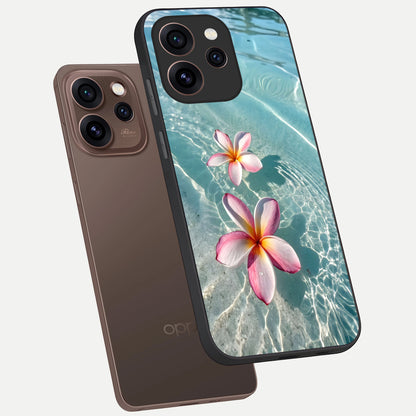  Floating Bloom Bliss phone case For Oppo Reno 15 Pro showing premium glass back cover with detailed artwork
