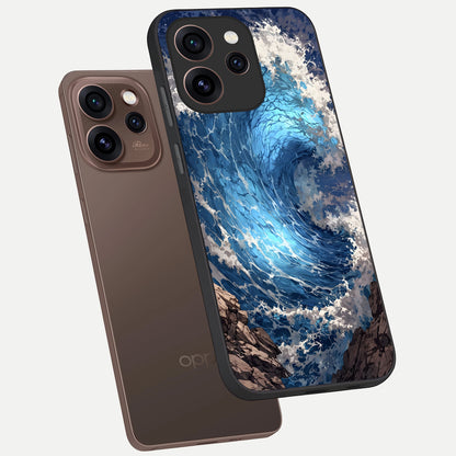  Giant Ocean Wave phone case For Oppo Reno 15 Pro showing premium glass back cover with detailed artwork
