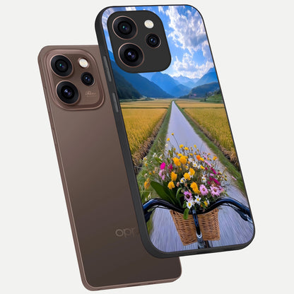  Golden Field Journey phone case For Oppo Reno 15 Pro showing premium glass back cover with detailed artwork