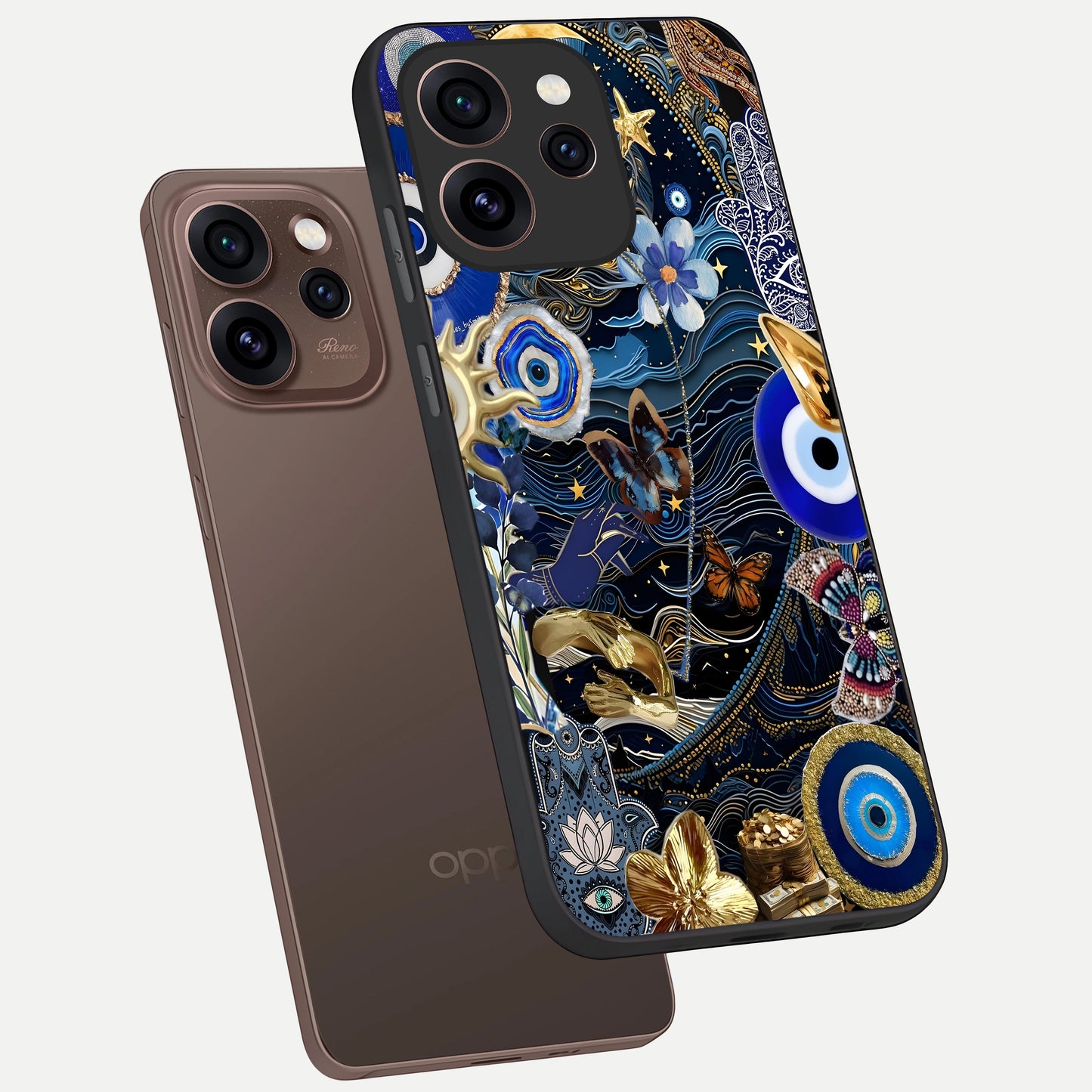  Golden Moon Magic phone case For Oppo Reno 15 Pro showing premium glass back cover with detailed artwork