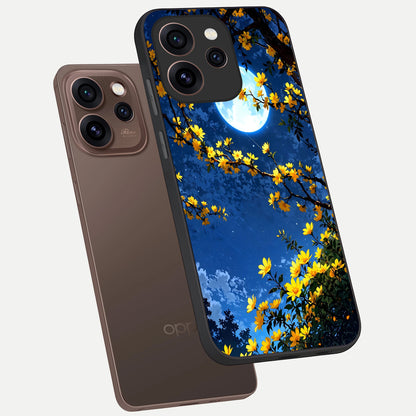  Golden Night Glow phone case For Oppo Reno 15 Pro showing premium glass back cover with detailed artwork
