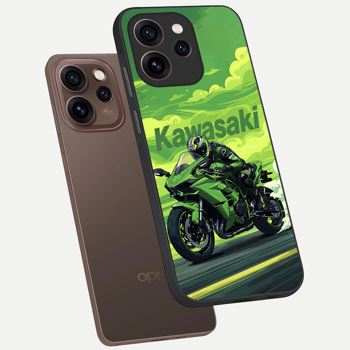  Greenery Sky phone case For Oppo Reno 15 Pro showing premium glass back cover with detailed artwork