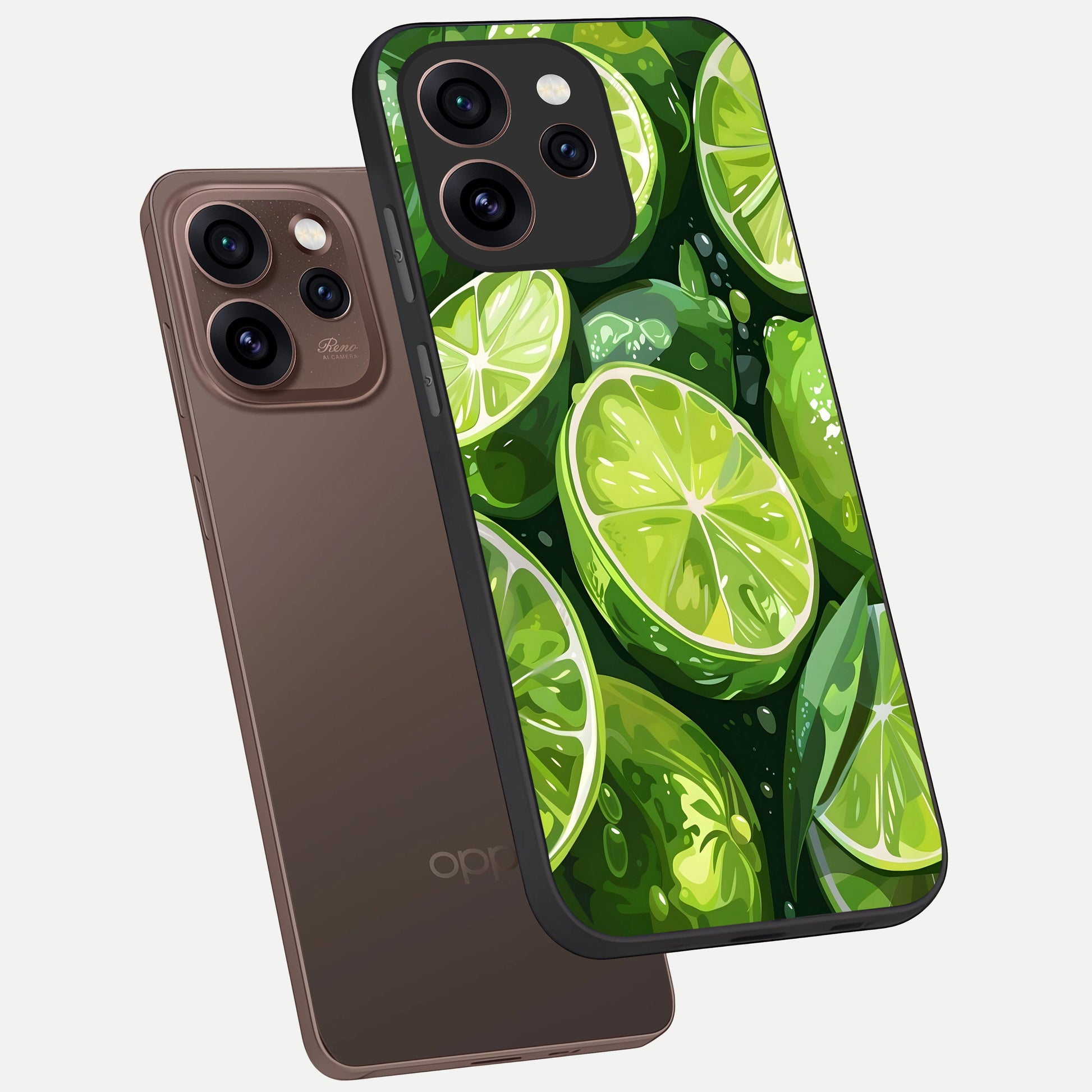  Green Kawasaki phone case For Oppo Reno 15 Pro showing premium glass back cover with detailed artwork