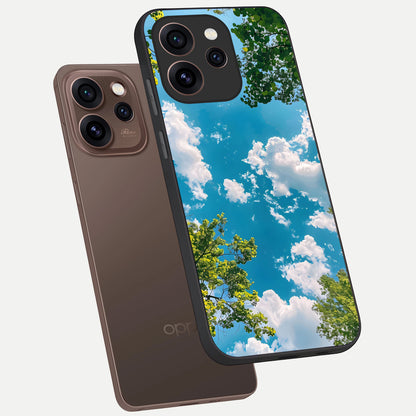  Green Moon Energy phone case For Oppo Reno 15 Pro showing premium glass back cover with detailed artwork