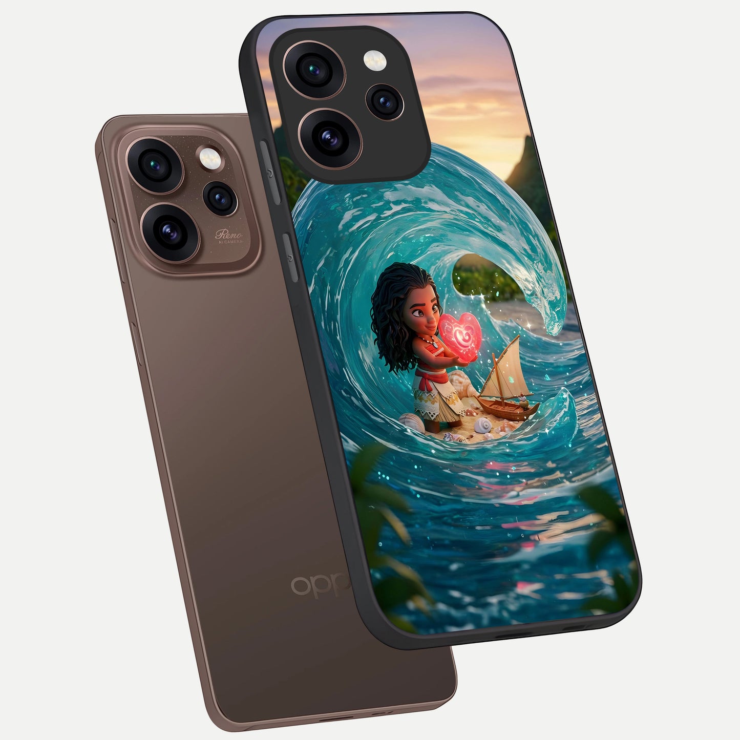  Heart of Ocean phone case For Oppo Reno 15 Pro showing premium glass back cover with detailed artwork