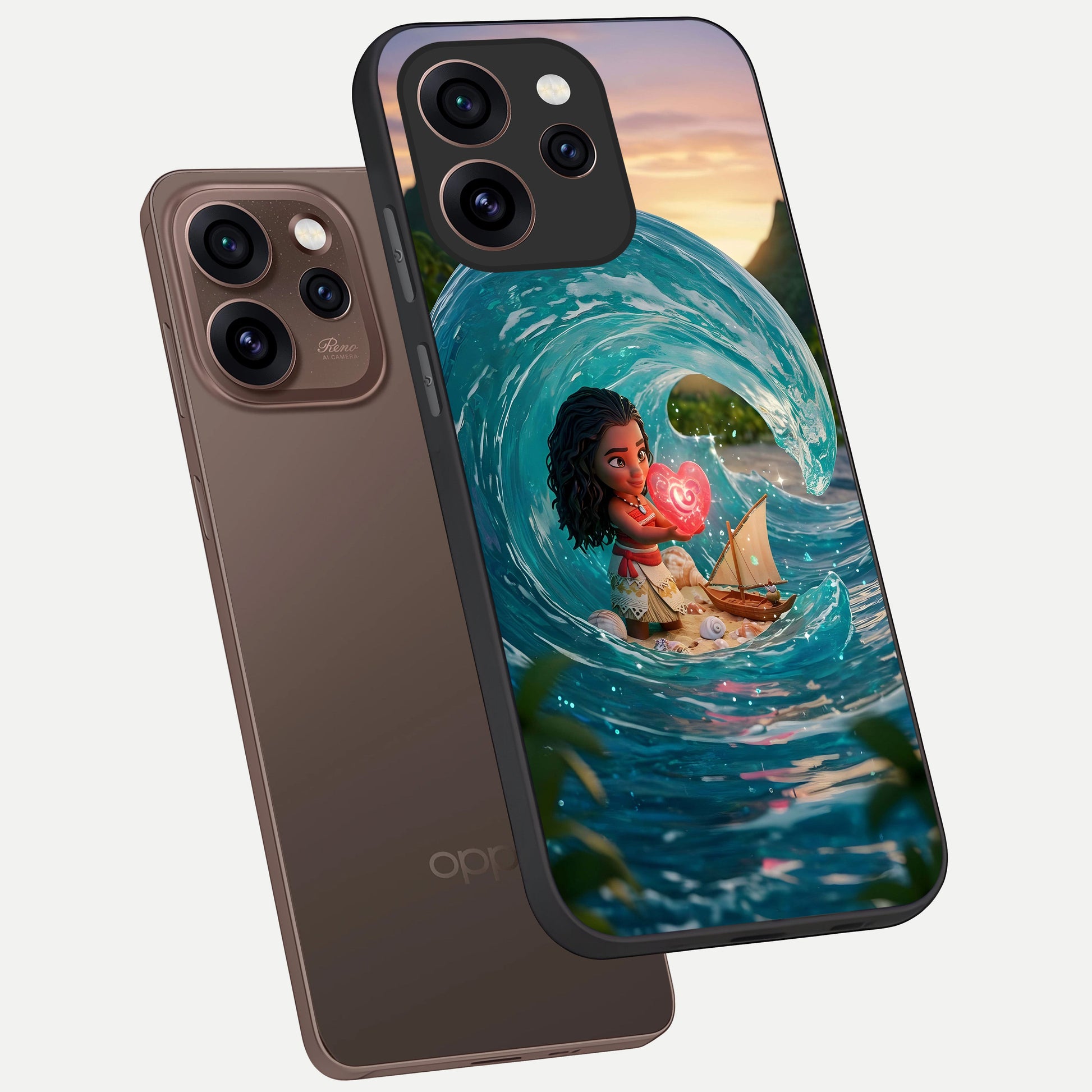  Heart of Ocean phone case For Oppo Reno 15 Pro showing premium glass back cover with detailed artwork