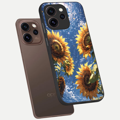  Heavenly Sunflower Rise phone case For Oppo Reno 15 Pro showing premium glass back cover with detailed artwork