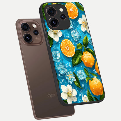  Ice Cube With Orange phone case For Oppo Reno 15 Pro showing premium glass back cover with detailed artwork