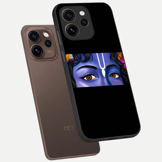  Krishna Eye phone case For Oppo Reno 15 Pro showing premium glass back cover with detailed artwork