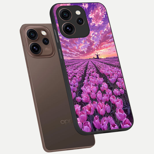  Lavender Dream Skies phone case For Oppo Reno 15 Pro showing premium glass back cover with detailed artwork