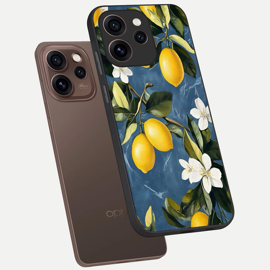  Lemon Dream Garden phone case For Oppo Reno 15 Pro showing premium glass back cover with detailed artwork