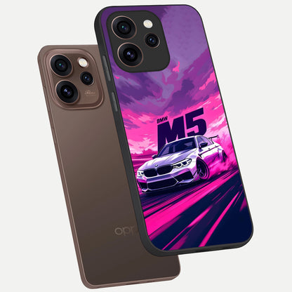  MS Neon Car phone case For Oppo Reno 15 Pro showing premium glass back cover with detailed artwork