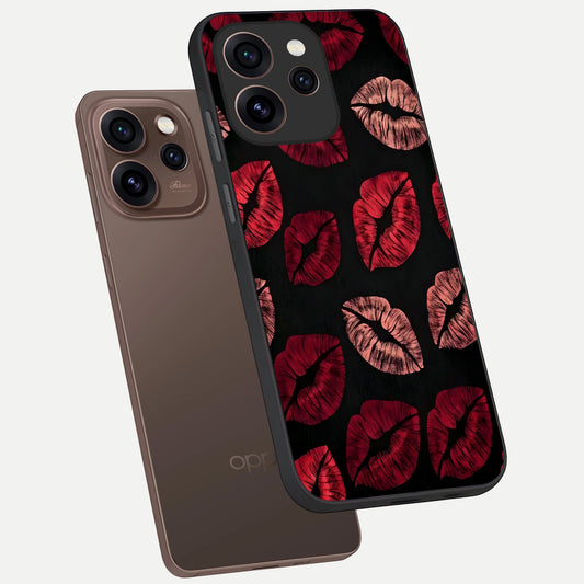  Midnight Kiss Love phone case For Oppo Reno 15 Pro showing premium glass back cover with detailed artwork