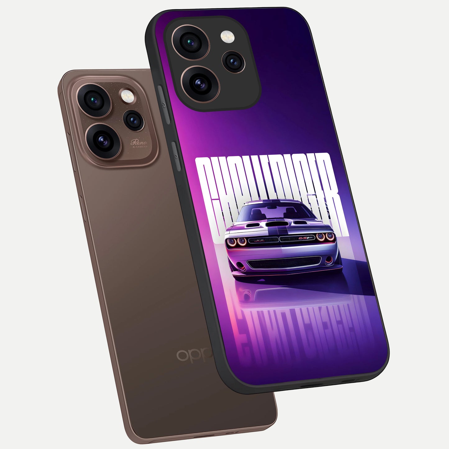  Midnight Muscle Ride phone case For Oppo Reno 15 Pro showing premium glass back cover with detailed artwork