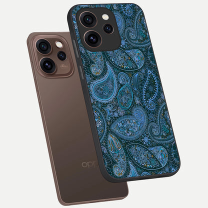  Midnight Paisley Glow phone case For Oppo Reno 15 Pro showing premium glass back cover with detailed artwork