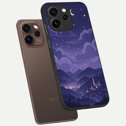  Minimal Night View phone case For Oppo Reno 15 Pro showing premium glass back cover with detailed artwork