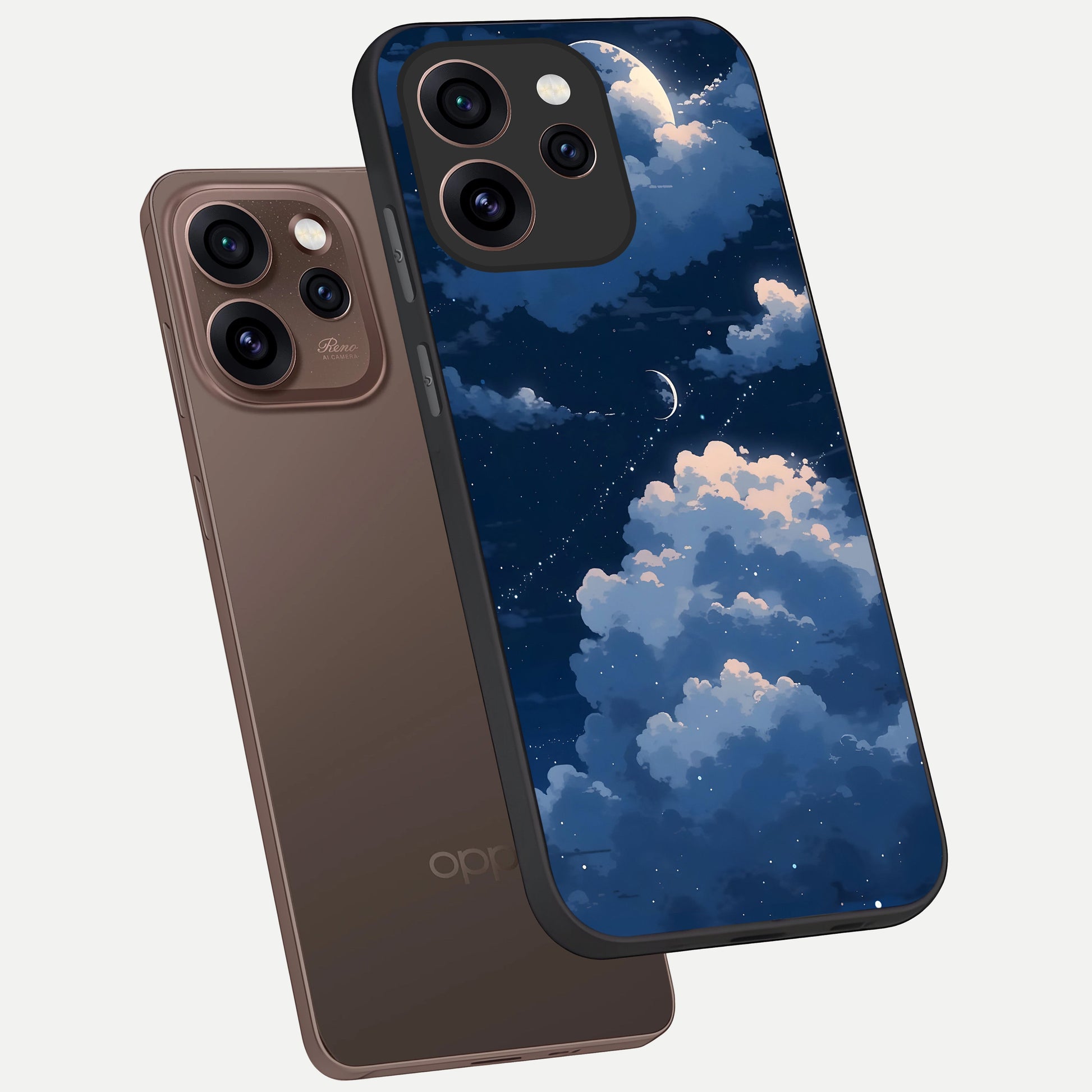  Moon Dream Haze phone case For Oppo Reno 15 Pro showing premium glass back cover with detailed artwork