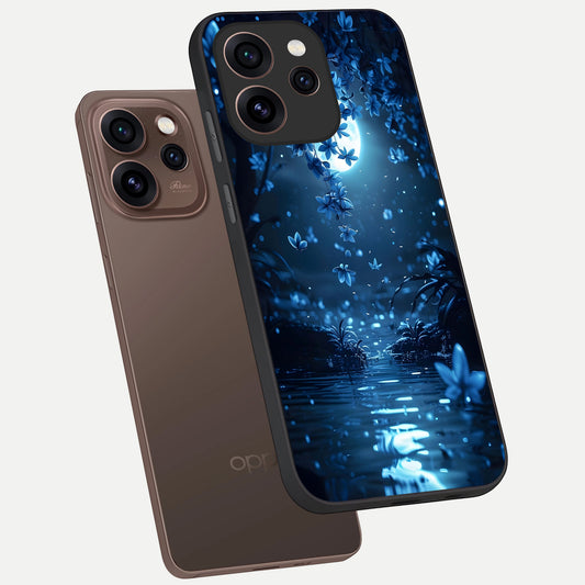  Moonlight Petal Dream phone case For Oppo Reno 15 Pro showing premium glass back cover with detailed artwork
