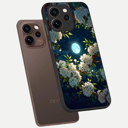  Moonlit Blossom Dream phone case For Oppo Reno 15 Pro showing premium glass back cover with detailed artwork