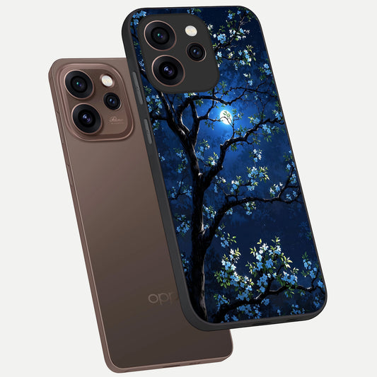  Mystic Floral Night phone case For Oppo Reno 15 Pro showing premium glass back cover with detailed artwork
