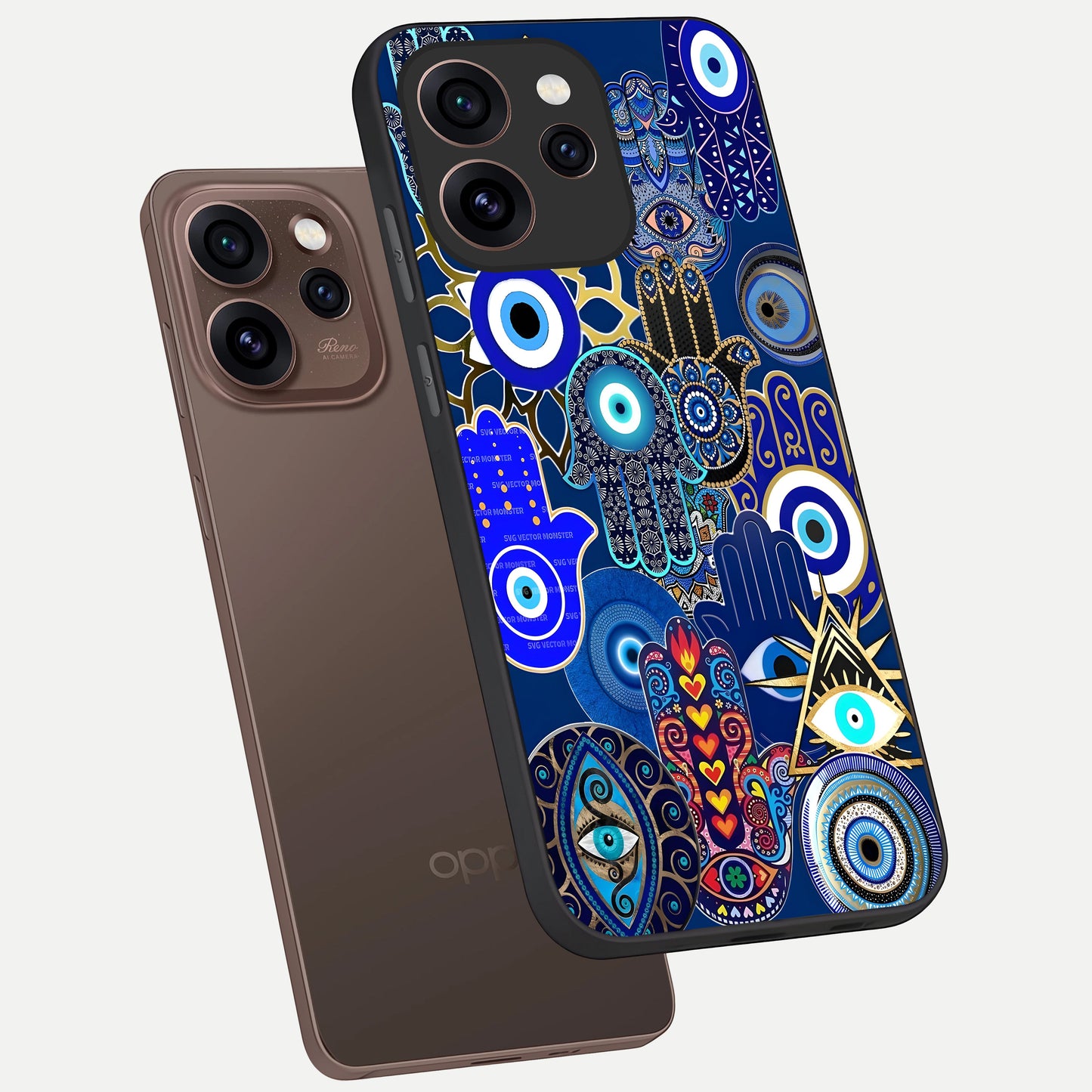 Mystic Palm Guard phone case For Oppo Reno 15 Pro showing premium glass back cover with detailed artwork