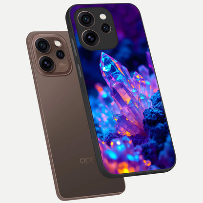  Neon Aura Shards phone case For Oppo Reno 15 Pro showing premium glass back cover with detailed artwork