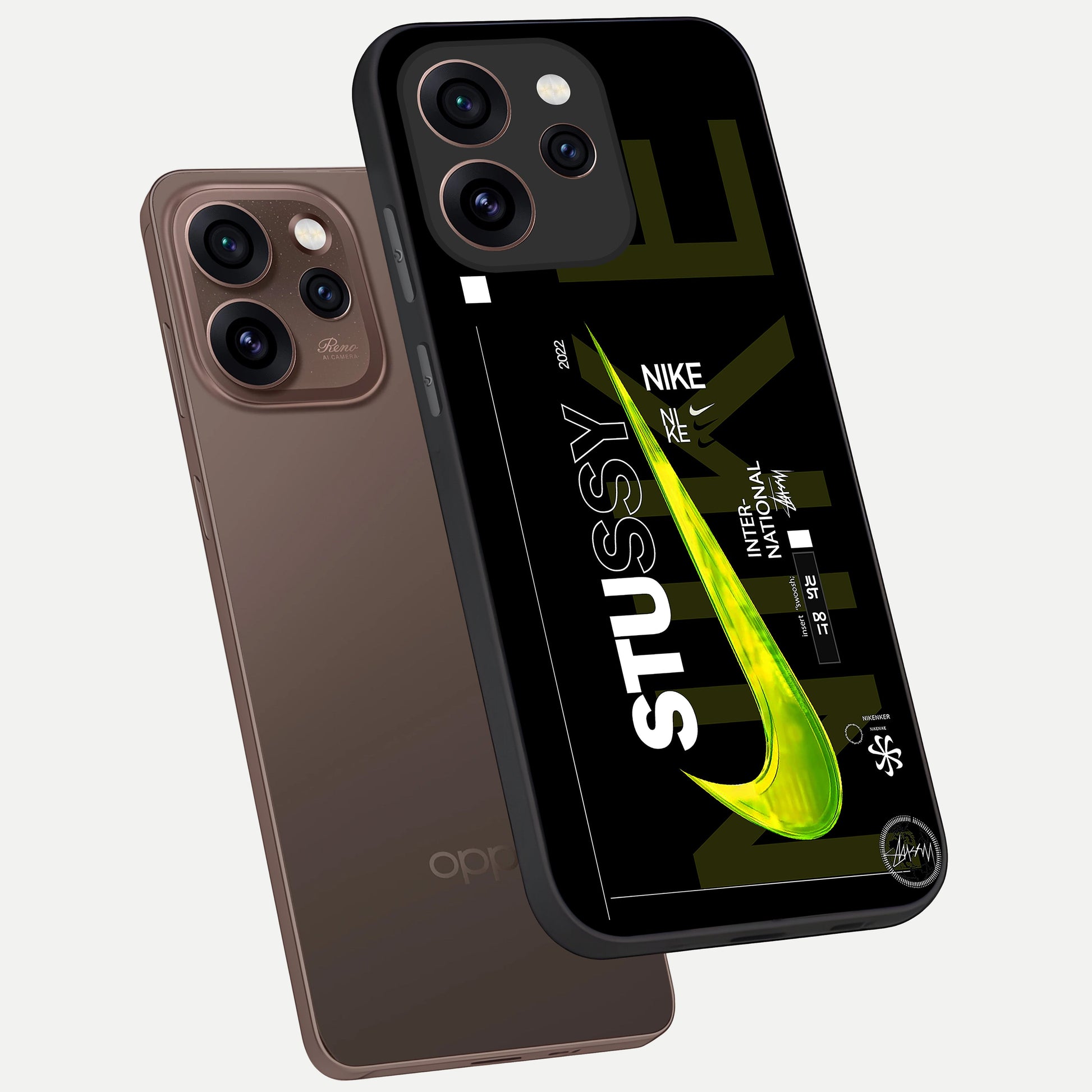  Neon Street Edition phone case For Oppo Reno 15 Pro showing premium glass back cover with detailed artwork
