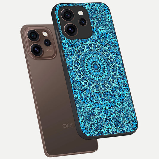 Ocean Bloom Mandala phone case For Oppo Reno 15 Pro showing premium glass back cover with detailed artwork