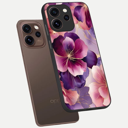  Pink Bouquet Florals phone case For Oppo Reno 15 Pro showing premium glass back cover with detailed artwork