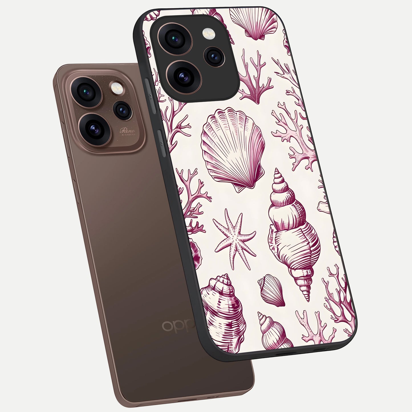  Pink Power Sparks phone case For Oppo Reno 15 Pro showing premium glass back cover with detailed artwork