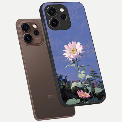  Pink Shells Outline phone case For Oppo Reno 15 Pro showing premium glass back cover with detailed artwork