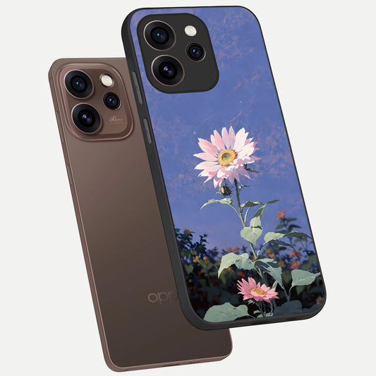  Pink Shells Outline phone case For Oppo Reno 15 Pro showing premium glass back cover with detailed artwork