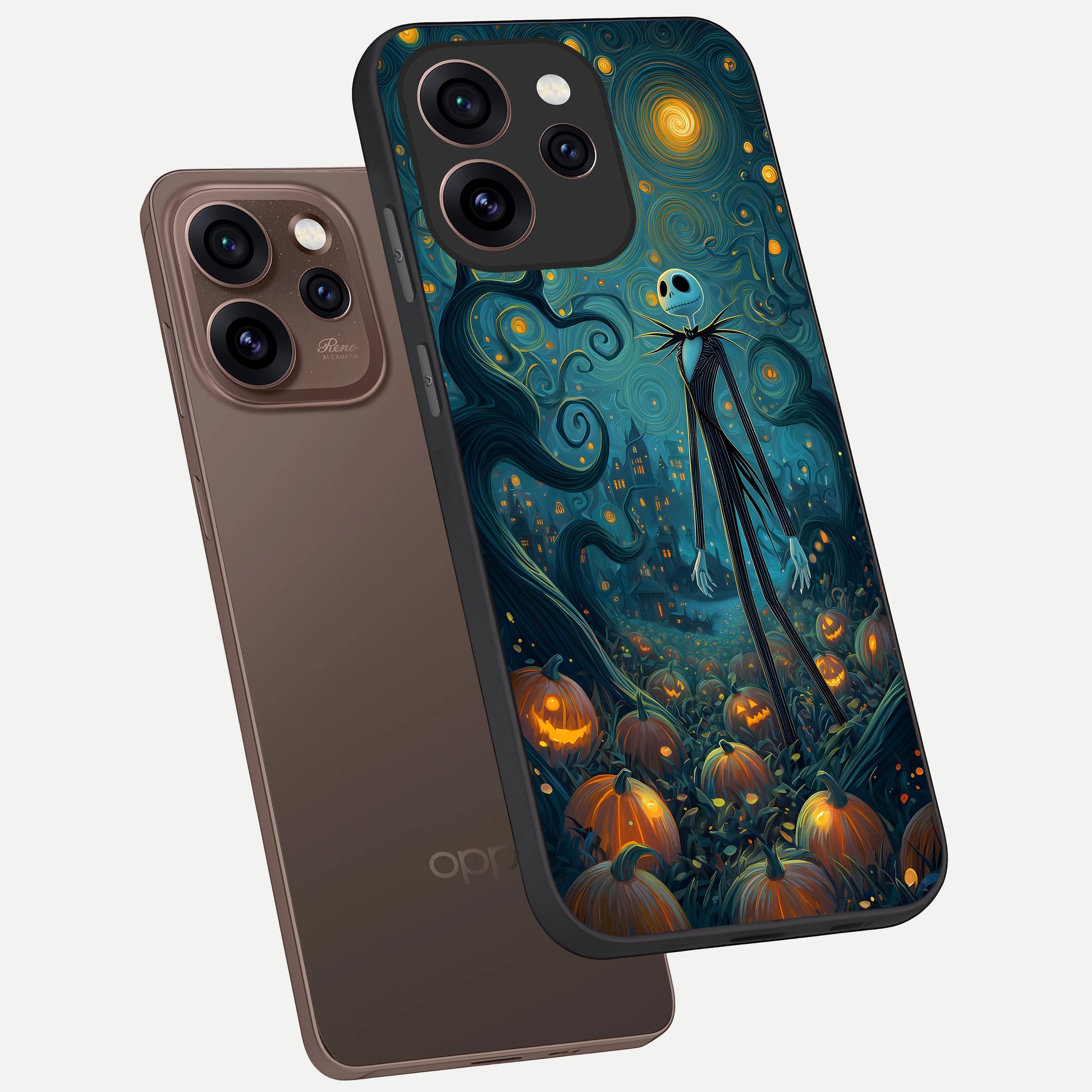  Pumpkin Moonlight Tale phone case For Oppo Reno 15 Pro showing premium glass back cover with detailed artwork