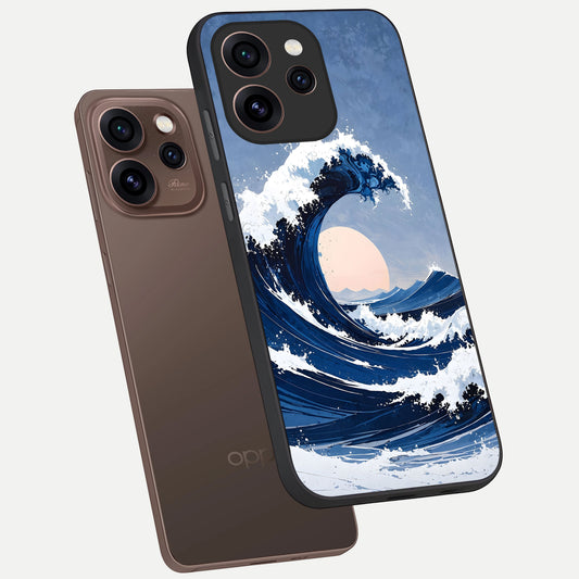  Rising Tide Power phone case For Oppo Reno 15 Pro showing premium glass back cover with detailed artwork