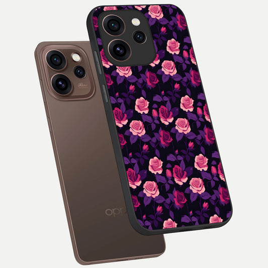  Rose Garden Twilight phone case For Oppo Reno 15 Pro showing premium glass back cover with detailed artwork