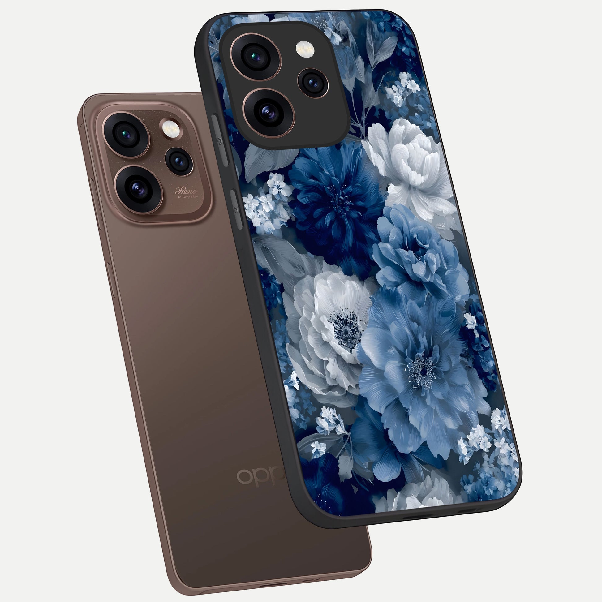  Royal Bloom Garden phone case For Oppo Reno 15 Pro showing premium glass back cover with detailed artwork