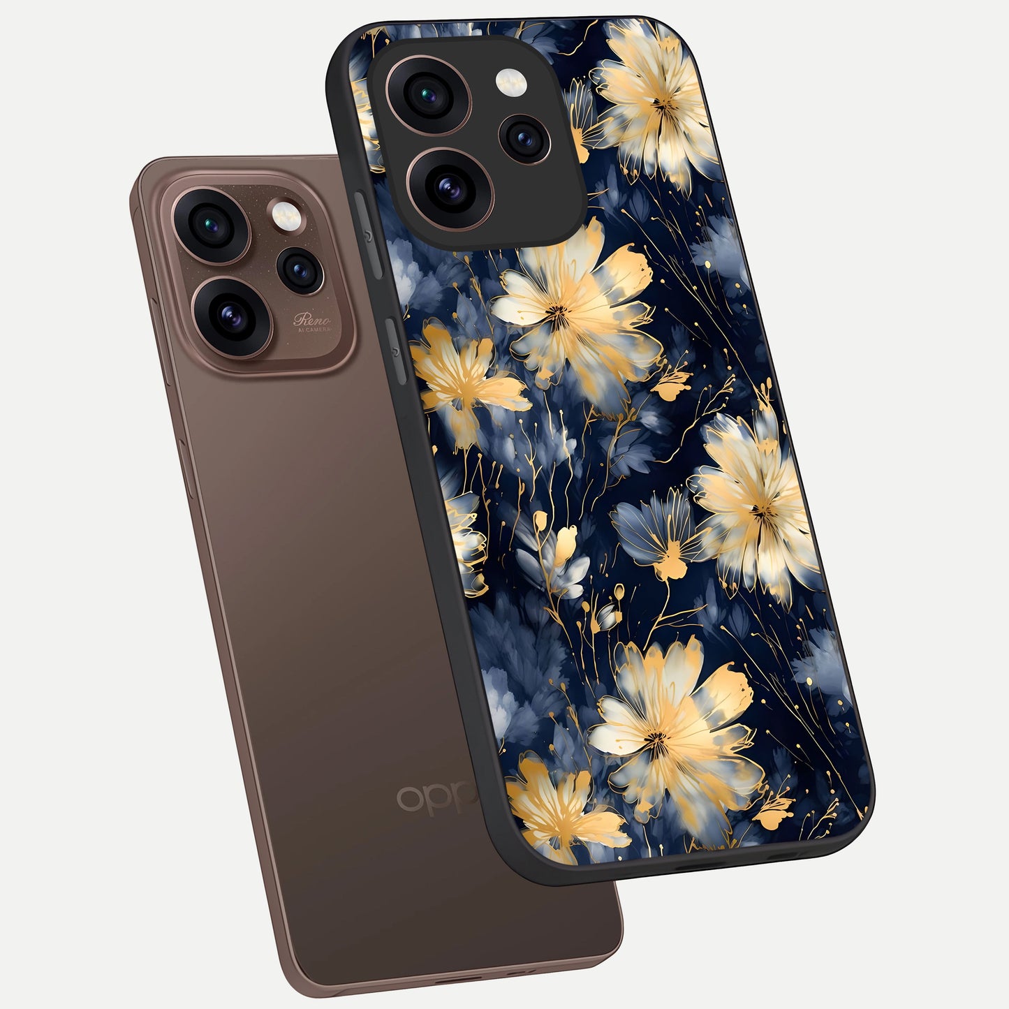  Royal Petal Dream phone case For Oppo Reno 15 Pro showing premium glass back cover with detailed artwork