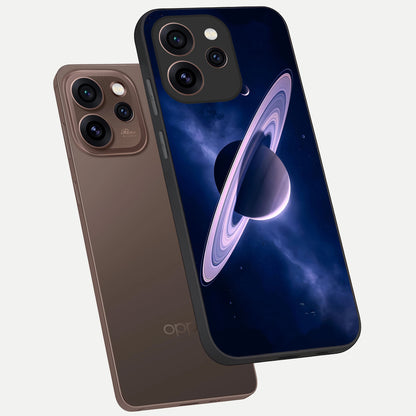  Saturn Ring Mystique phone case For Oppo Reno 15 Pro showing premium glass back cover with detailed artwork