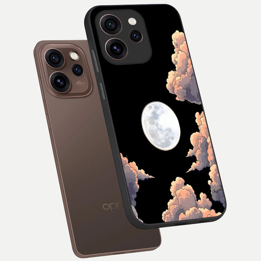  Shade Cloud Moon phone case For Oppo Reno 15 Pro showing premium glass back cover with detailed artwork