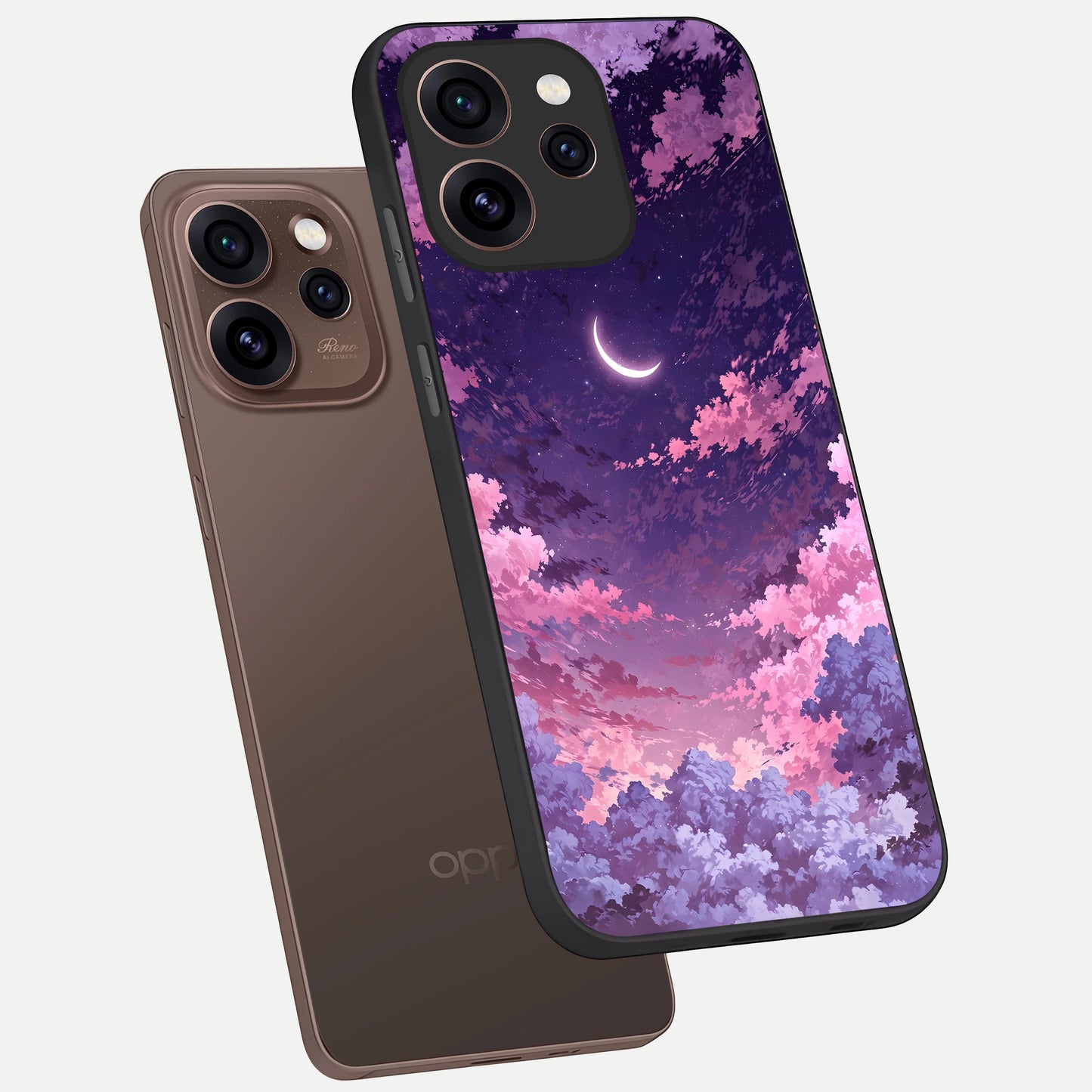  Sky Drift Clouds phone case For Oppo Reno 15 Pro showing premium glass back cover with detailed artwork