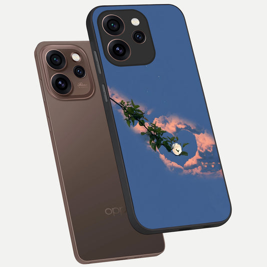  Sky Under Tree phone case For Oppo Reno 15 Pro showing premium glass back cover with detailed artwork