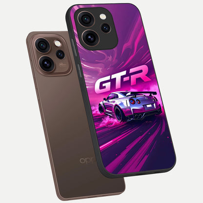  Speed Drift Legend phone case For Oppo Reno 15 Pro showing premium glass back cover with detailed artwork