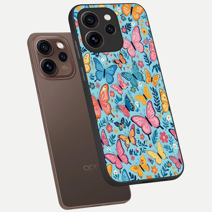  Spring Wing Garden phone case For Oppo Reno 15 Pro showing premium glass back cover with detailed artwork