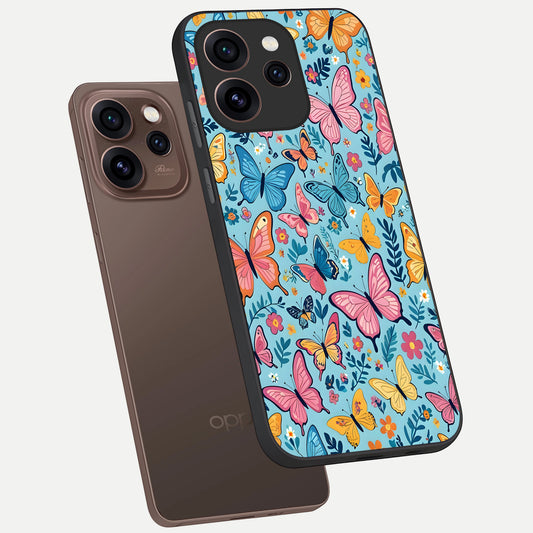  Spring Wing Garden phone case For Oppo Reno 15 Pro showing premium glass back cover with detailed artwork