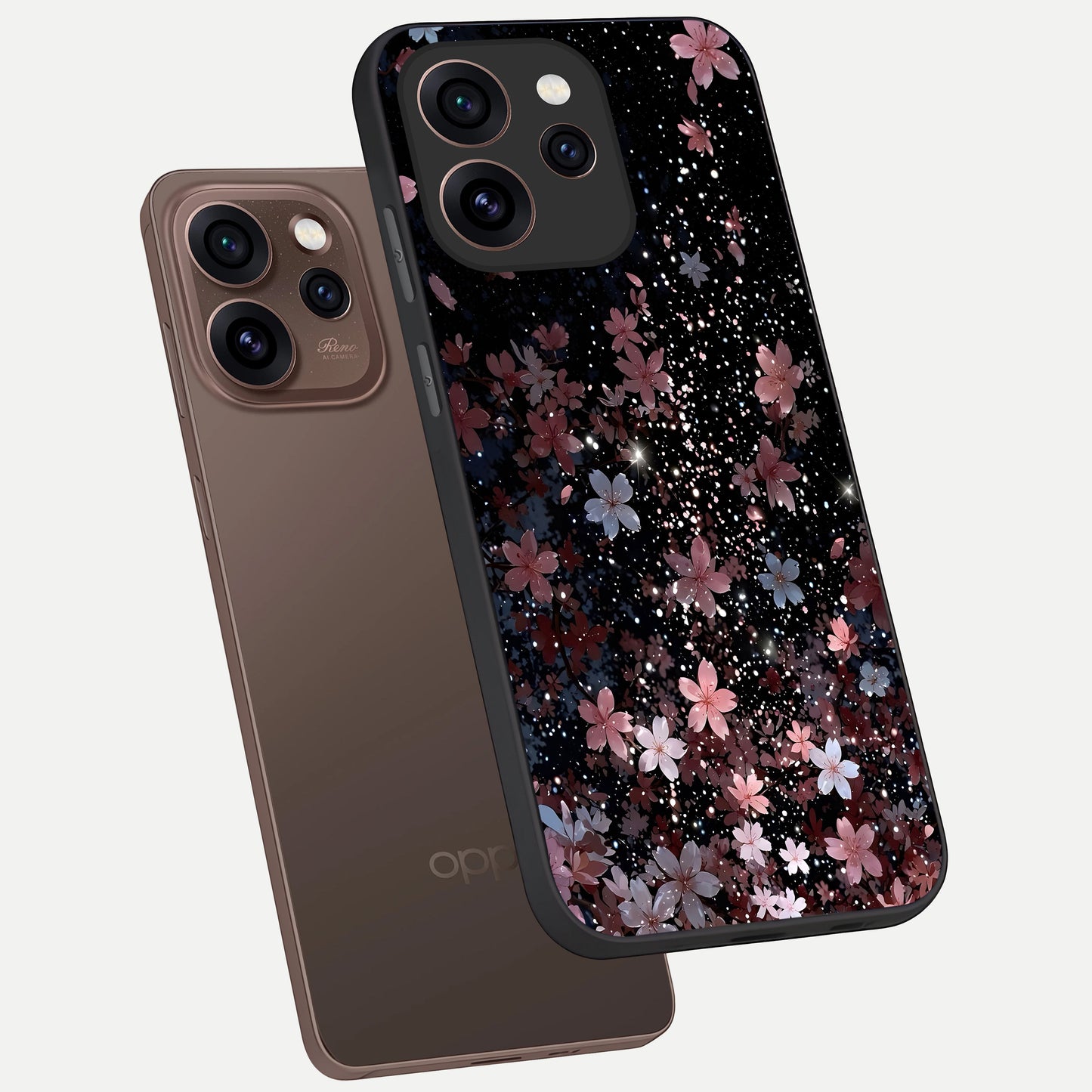  Starlit Flower Dreams phone case For Oppo Reno 15 Pro showing premium glass back cover with detailed artwork