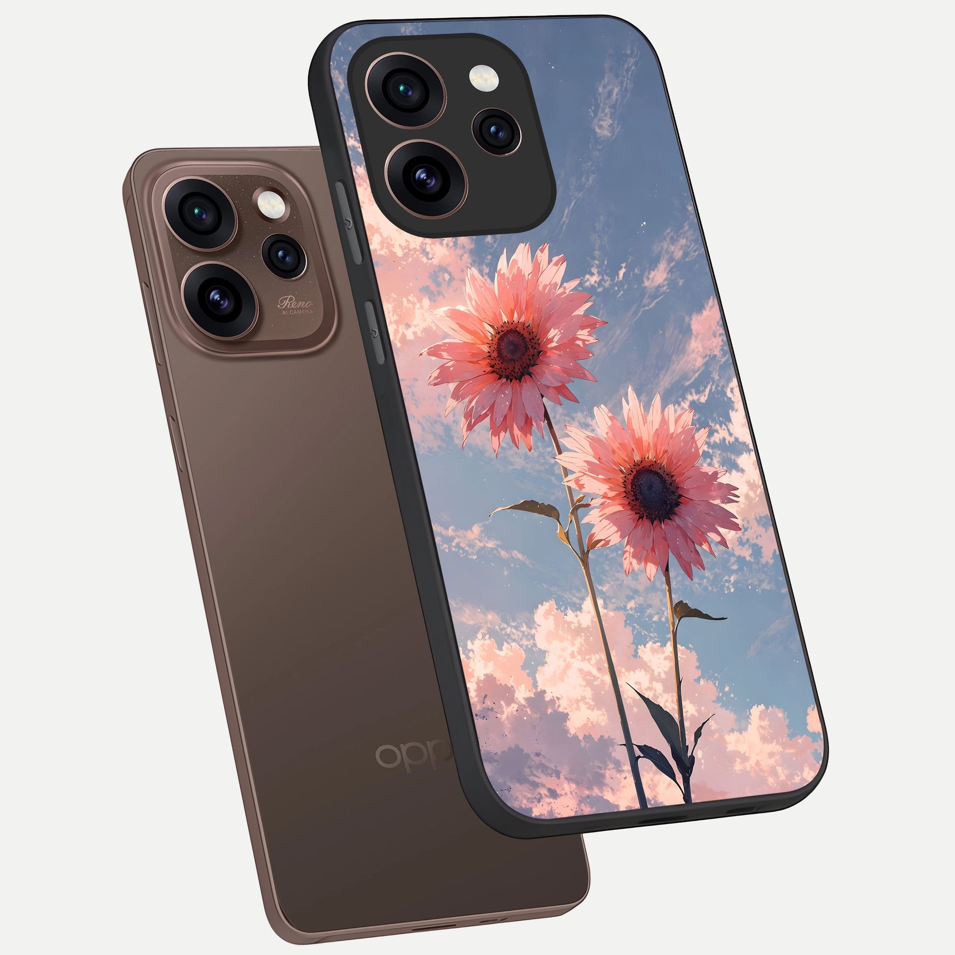  Sun Moon Balance phone case For Oppo Reno 15 Pro showing premium glass back cover with detailed artwork