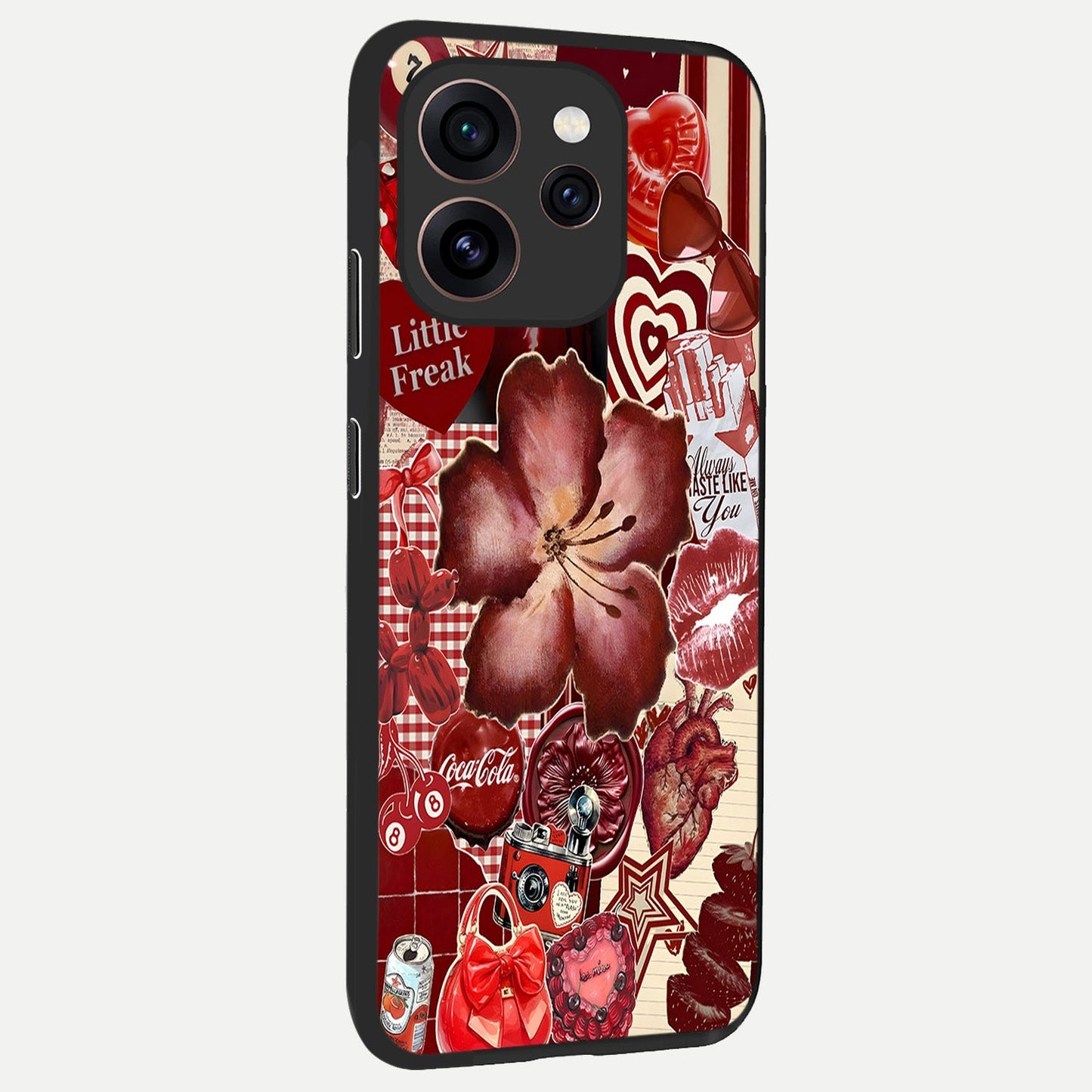  Aesthetic Little Freak back cover For Oppo Reno 15 Pro slim fit glass case with vibrant aesthetic design