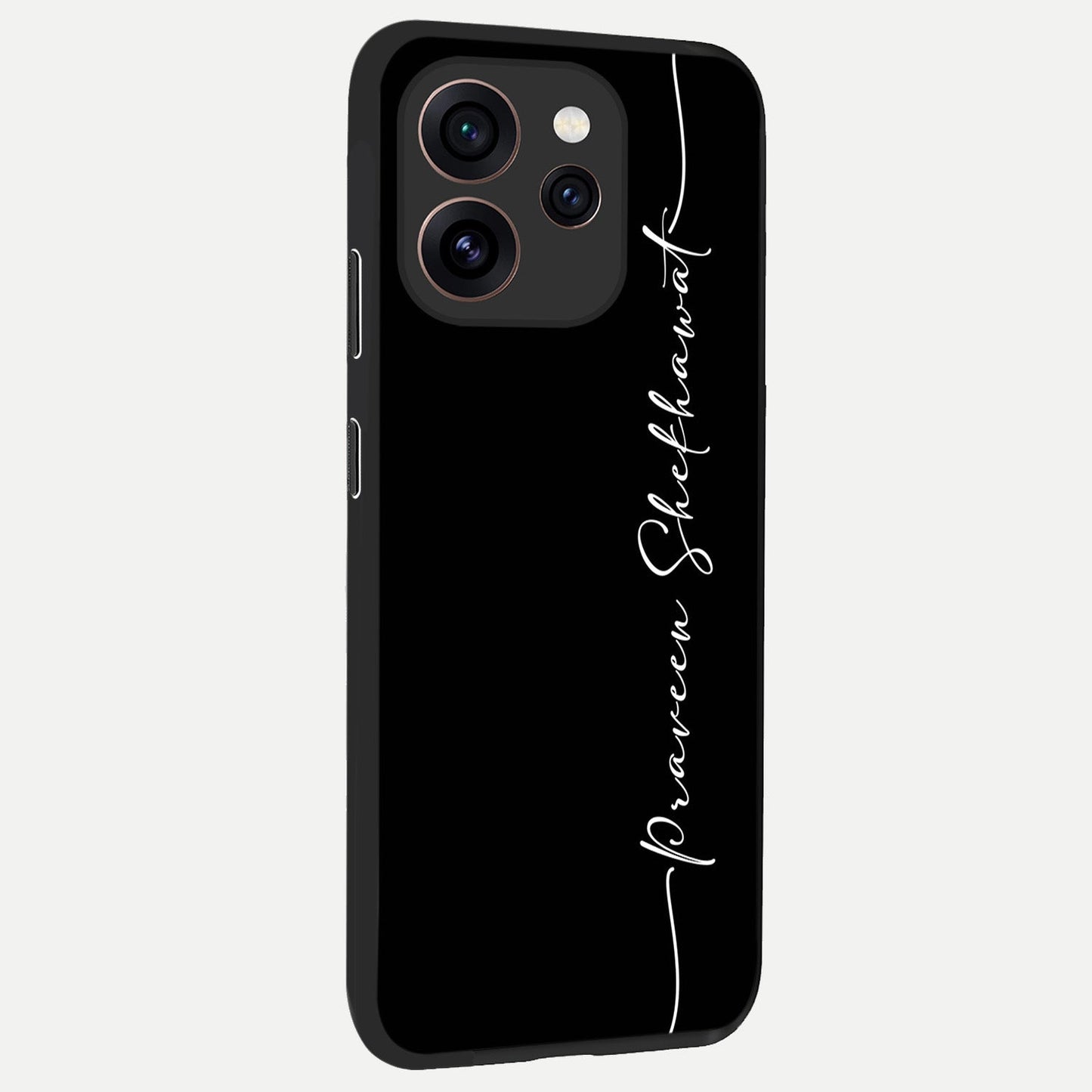  Black Tune Custom Name back cover For Oppo Reno 15 Pro slim fit glass case with vibrant aesthetic design